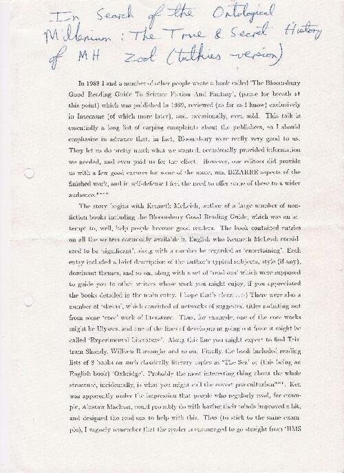 The True and Secret History of M.H. Zool